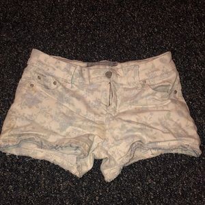 White jean shorts